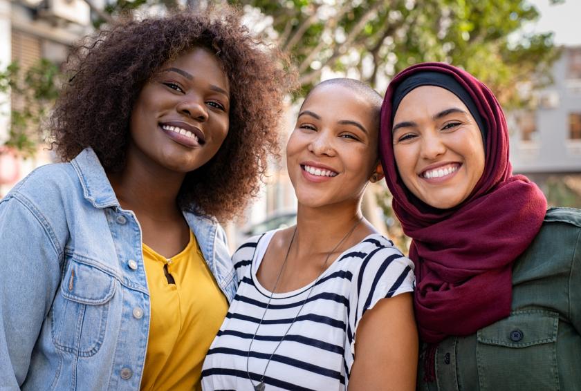 three young women