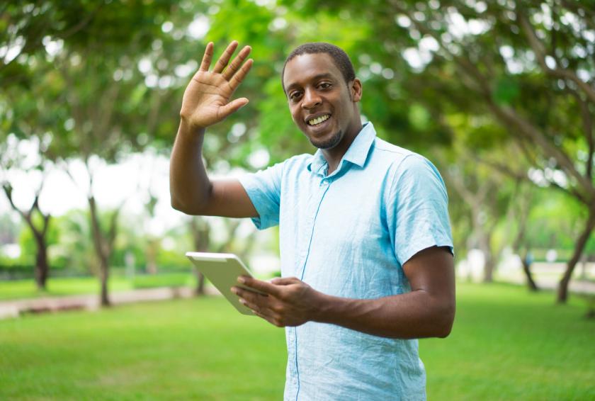 waving man