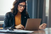 woman on computer